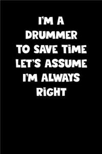 Drummer Notebook - Drummer Diary - Drummer Journal - Funny Gift for Drummer