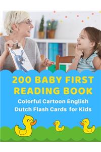 200 Baby First Reading Book Colorful Cartoon English Dutch Flash Cards for Kids