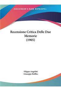 Recensione Critica Delle Due Memorie (1905)