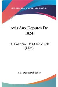 Avis Aux Deputes de 1824