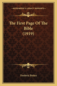 The First Page Of The Bible (1919)