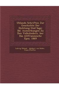 Uhlands Schriften Zur Geschichte Der Dichtung Und Sage