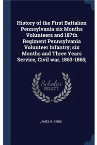 History of the First Battalion Pennsylvania six Months Volunteers and 187th Regiment Pennsylvania Volunteer Infantry; six Months and Three Years Service, Civil war, 1863-1865;