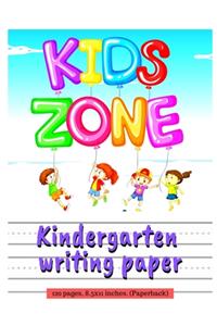 Kindergarten writing paper with lines for ABC kids
