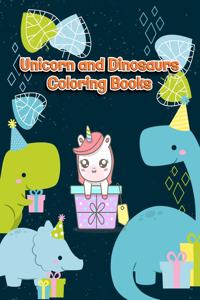 Unicorn and Dinosaurs Coloring Books