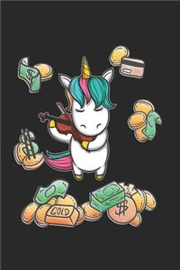 Money Violine Music Unicorn Notebook