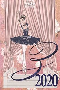 2020 Weekly Planner - Ballerina Princess Monogram Initial Letter 