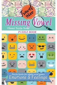 Missing vowel travel size puzzle book: Puzzle books for adults word games