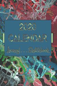 Artsy AbstractOneNine . 2020 Calendar . Sketchbook . Lined Journal -- 8