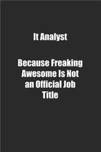 It Analyst Because Freaking Awesome Is Not an Official Job Title.