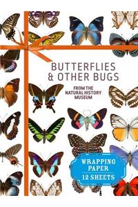 Butterflies & Other Bugs from the Natural History Museum: Wrapping Paper: 12 Sheets
