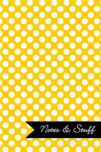 Notes & Stuff Lined Notebook With Sunflower Yellow Polka Dot Pattern Cover