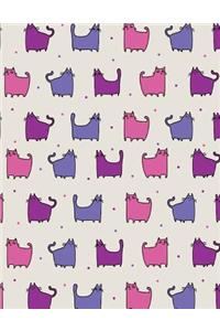 My Big Fat Journal Notebook For Cat Lovers Funny Cat Pattern Purple Rain