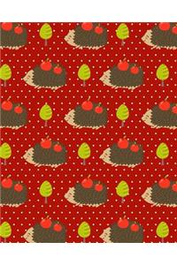 Bullet Journal Notebook Cute Hedgehogs with Apples Pattern 4