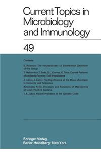 Current Topics in Microbiology and Immunology / Ergebnisse Der Mikrobiologie Und Immunitätsforschung