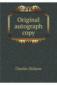 Original autograph copy