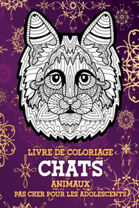 Livre de coloriage - Pas cher pour les adolescents - Animaux - Chats