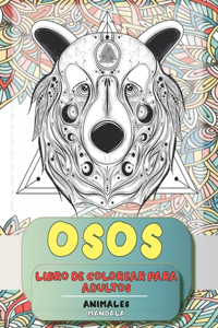 Libro de colorear para adultos - Mandala - Animales - Osos