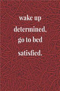 Wake Up Determined, Go To Bed Satisfied.