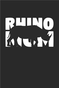 Rhino Diary - Mother's Day Gift for Animal Lover - Rhino Notebook 'Rhino Mom' - Womens Writing Journal