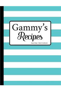 Gammy's Recipes Aqua Stripe Blank Cookbook