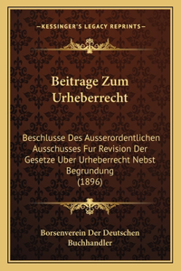 Beitrage Zum Urheberrecht
