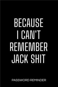 Because I Can't Remember Jack Shit Password Reminder