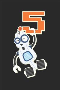 5th Kids Birthday Robot Gears