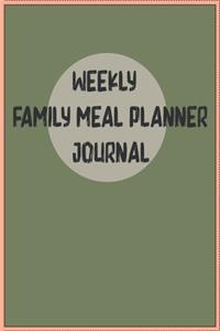 Weekly family meal planner journal