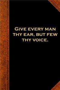 2020 Weekly Planner Shakespeare Quote Give Ear Few Voice 134 Pages