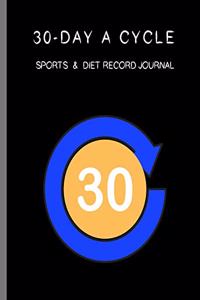 30-day A Cycle, Sports & Diet Record Journal