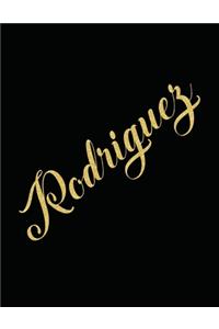 Rodriguez Personalized Minimalist Grid Notebook - 8.5x11 100 grid pages- Matte Rodriguez Personalized Matte Silk Cover with sturdy white pages notebook