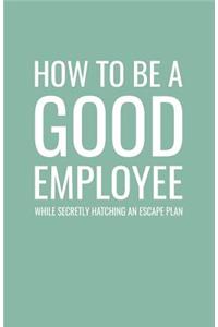 How to Be a Good Coworker While Secretly Hatching an Escape Plan: Lined Notebook and Journal (Mint Cover), Funny Sarcastic Gag Gift for Coworkers and Colleagues