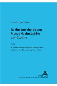 Rechtsentscheide Von Moses Nachmanides Aus Gerona