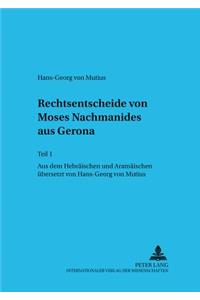 Rechtsentscheide Von Moses Nachmanides Aus Gerona