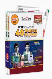 Educart ICSE Class 10 Sample Papers 2025 (Set of 8 Subjects Books) â€“ Physics, Chemistry, Biology, Mathematics, History & Civics, Geography, English Language and Literature in English Books for 2024-25 Exam (with Exclusive ICSE Mock Sets and Answe