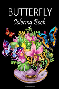 Flowers & Butterfly Coloring Book For Adults Beautiful Garden