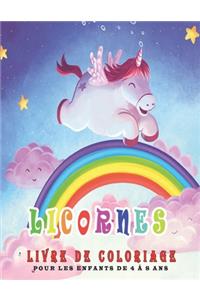 Licornes Livre de Coloriage Pour les Enfants de 4 à 8 Ans