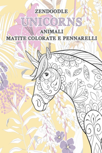 Zendoodle - Matite colorate e pennarelli - Animali - Unicorns