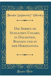 Die Serben Im SÃ¼dlichen Ungarn, in Dalmatien, Bosnien Und in Der Herzegovina (Classic Reprint)