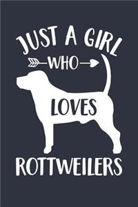 Just A Girl Who Loves Rottweilers Notebook - Gift for Rottweiler Lovers and Dog Owners - Rottweiler Journal