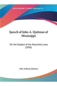 Speech of John A. Quitman of Mississippi