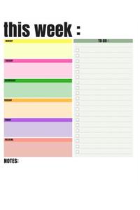 Weekly Planner and To-Do List Notepad