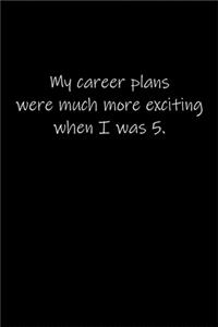 My career plans were much more exciting when I was 5.