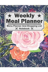 Weekly Meal Planner - Menu Planner And Shopping List Notebook