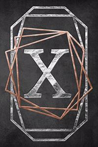 Chalkboard Foiling Minimalist Letter Notebook - X