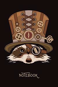 Steampunk Notebook - Vintage Raccoon
