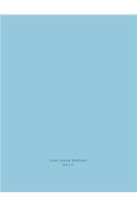 Lined Journal Notebook: Pretty Duck Egg Blue Soft cover, 110 lined pages 8.5x11