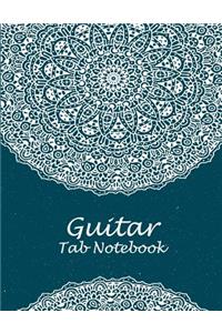 Guitar Tab Notebook: Blue Classic Mandala, 8.5 X 11 Blank Sheet Music Notebook, Music Composition Books, Music Manuscript Paper, Blank Guitar Tab, Blank Staff Paper