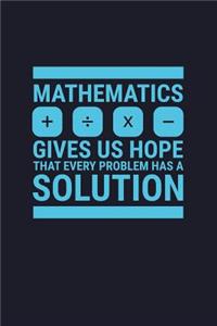 Mathematics Give Us Hope That Every Problem Has a Solution + - X